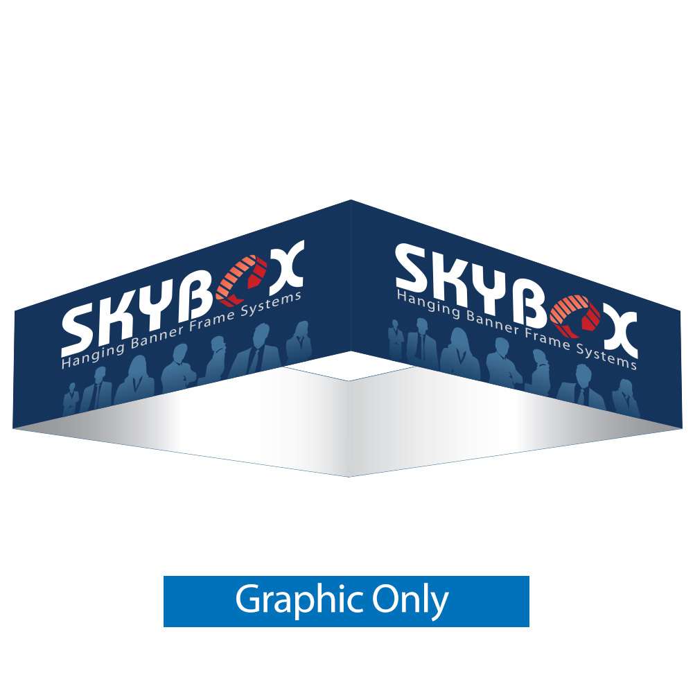 12ft Hanging Banner Square — Single Sided Graphic Only with White Back Fabric